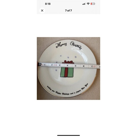 Merry Brite 2000 Porcelain Dessert/Salad Christmas Plates Santa 7.5” Set of 4 - Picture 6 of 6
